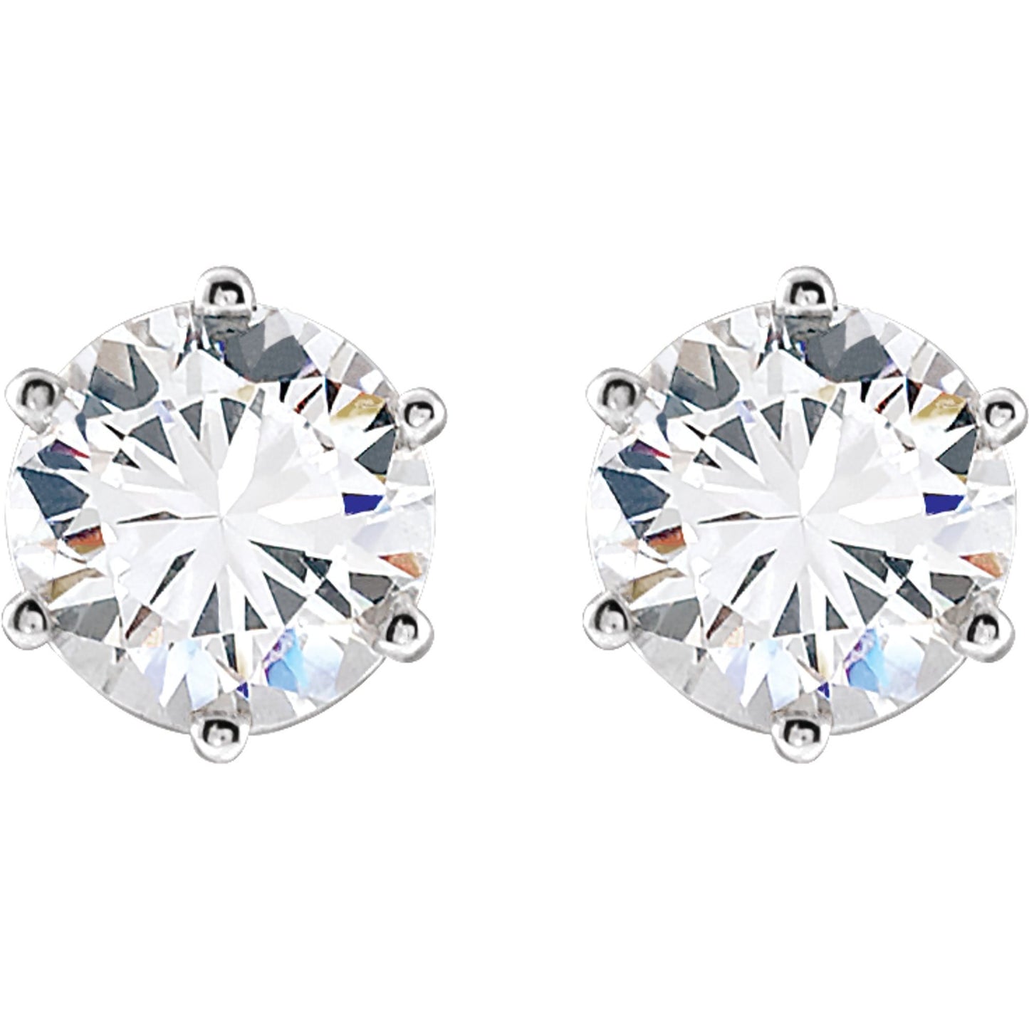 Platinum 6-Prong Stud Earring(s) with Round Brilliant Cut DNA Gemstone(s)