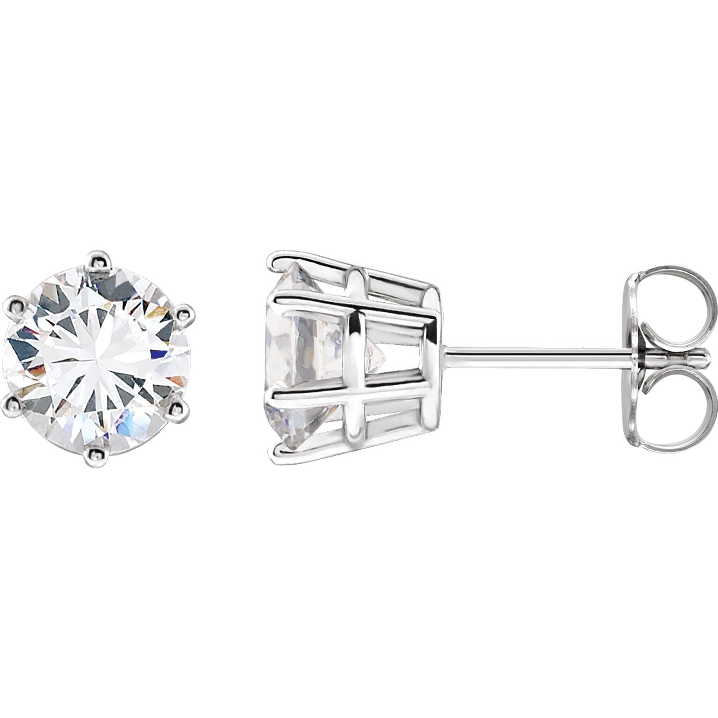 Platinum 6-Prong Stud Earring(s) with Round Brilliant Cut DNA Gemstone(s)