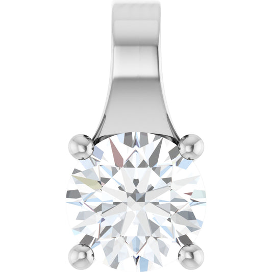 Sterling Silver Modern 4-Prong Pendant with Round Brilliant Cut DNA Gemstone