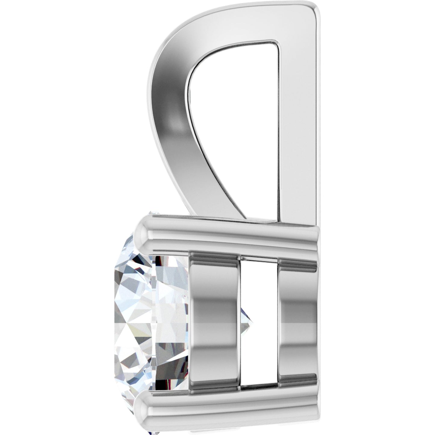 14k White Gold Modern 4-Prong Pendant with Round Brilliant Cut DNA Gemstone