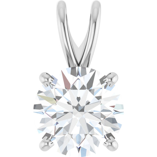 Sterling Silver Split Top 4-Prong Pendant with Round Brilliant Cut DNA Gemstone