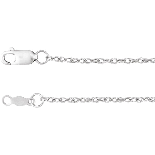 Polished Rope Chain Necklace in Sterling Silver, 14k Yellow Gold, 14k White Gold