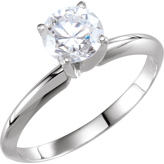 Platinum Solitaire 4-Prong Ring with Round Brilliant Cut DNA Gemstone