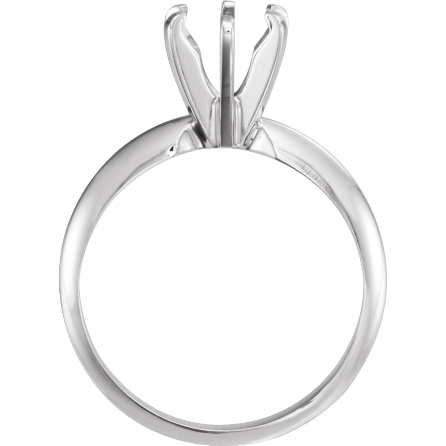 14k White Gold Solitaire 6-Prong Ring with Round Brilliant Cut DNA Gemstone
