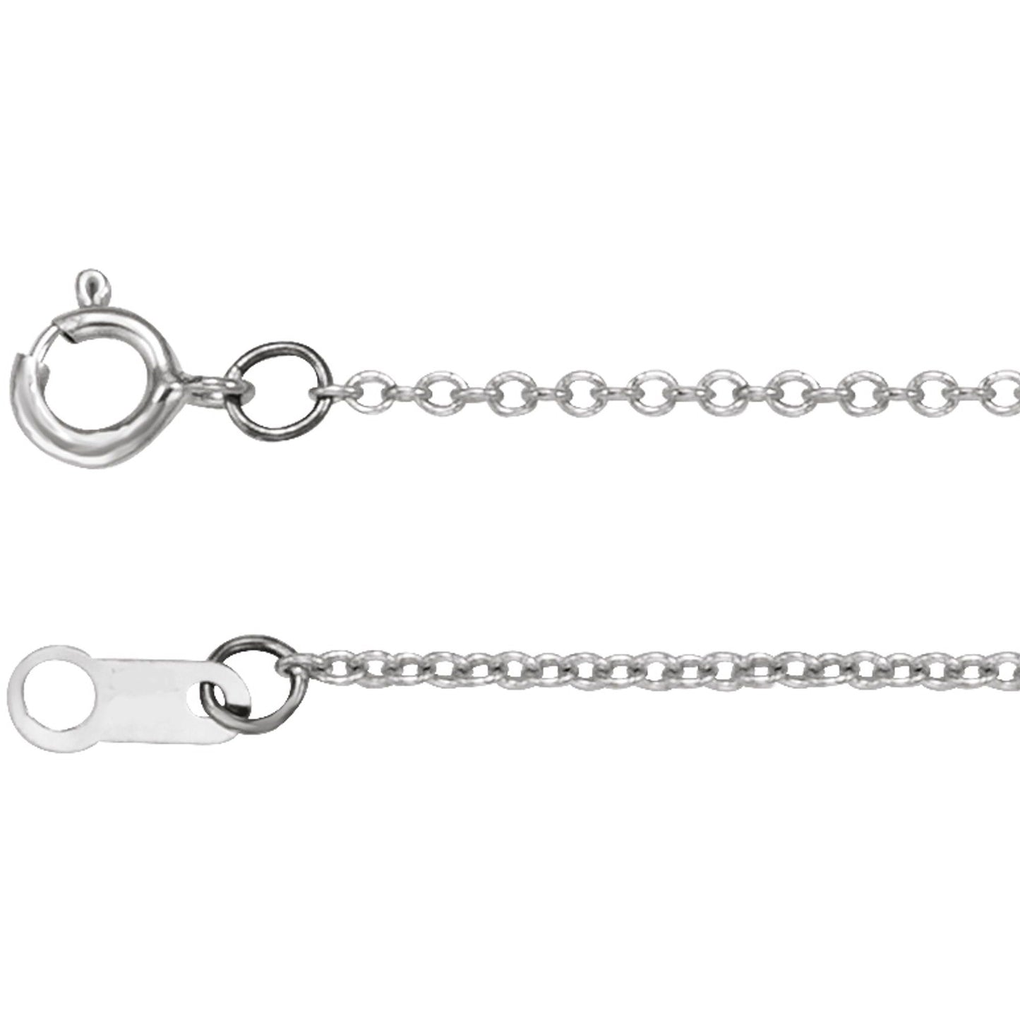 Polished Cable Chain Necklace in Sterling Silver, 14k Yellow Gold, 14k White Gold, or Platinum