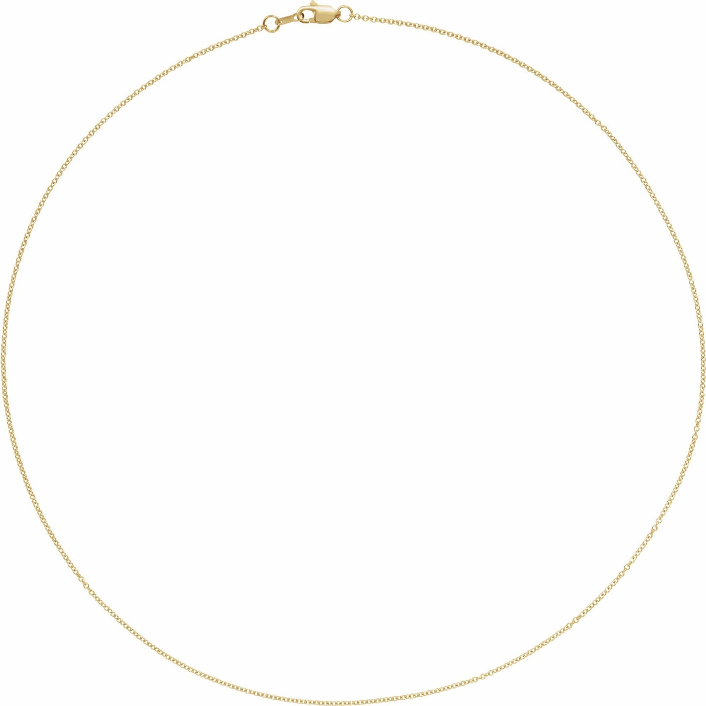 Polished Cable Chain Necklace in Sterling Silver, 14k Yellow Gold, 14k White Gold, or Platinum