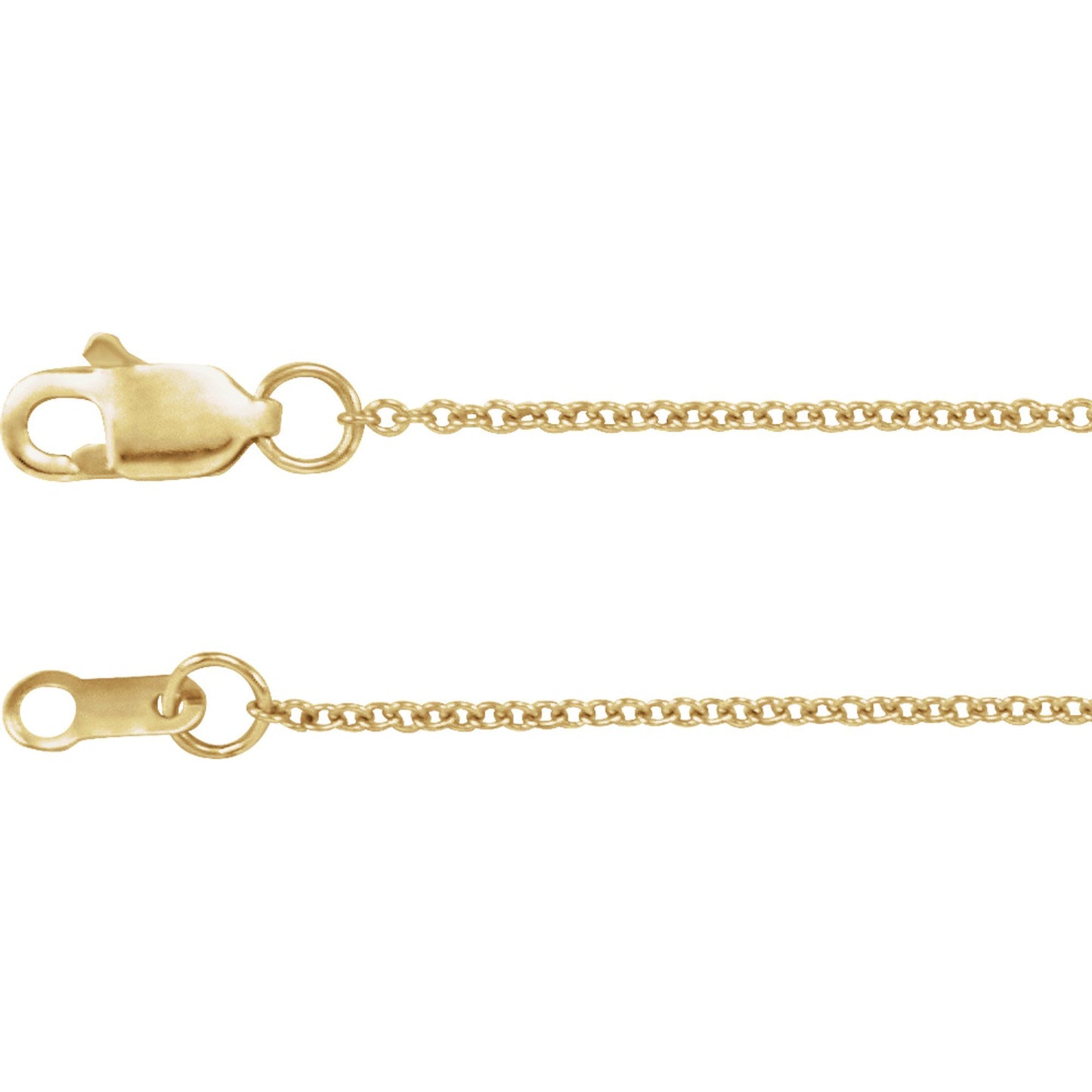 Polished Cable Chain Necklace in Sterling Silver, 14k Yellow Gold, 14k White Gold, or Platinum