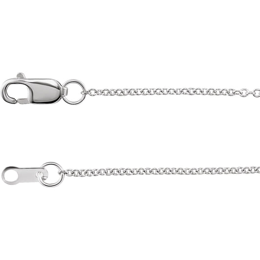 Polished Cable Chain Necklace in Sterling Silver, 14k Yellow Gold, 14k White Gold, or Platinum