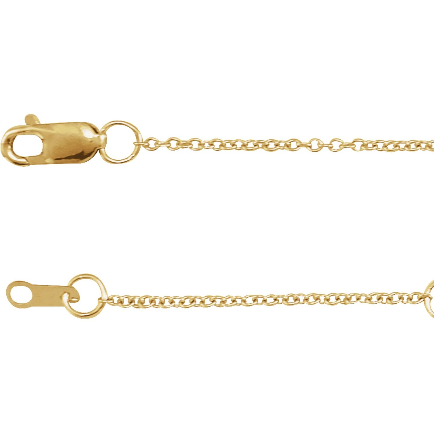 Polished Cable Chain Bracelet in Sterling Silver, 14k Yellow Gold, 14k White Gold, or Platinum