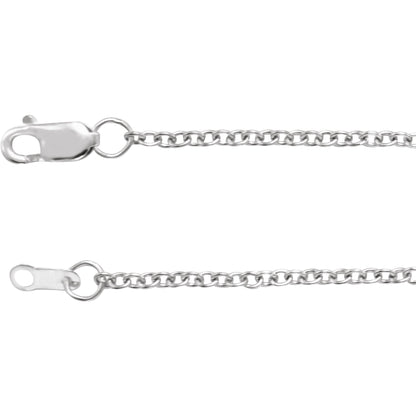 Polished Cable Chain Necklace in Sterling Silver, 14k Yellow Gold, 14k White Gold, or Platinum