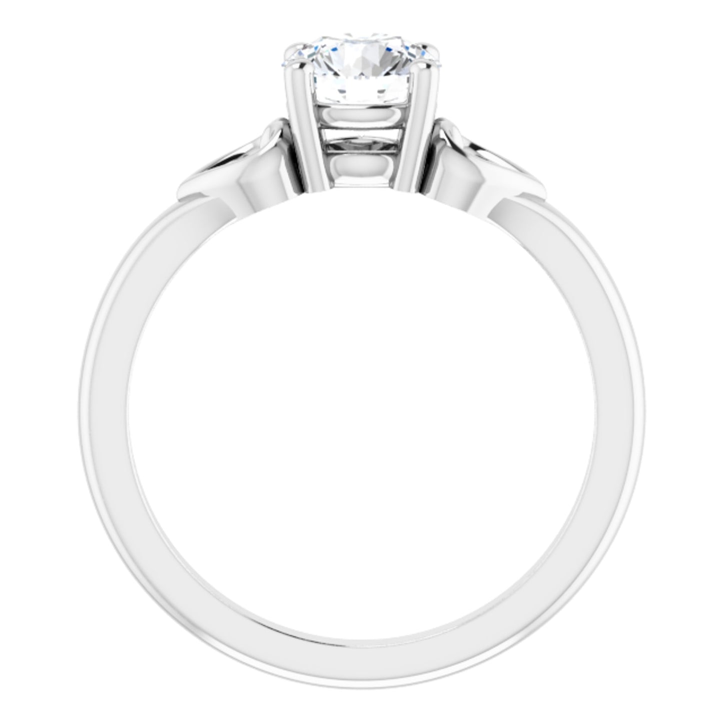 Sterling Silver Solitaire Heart 4-Prong Ring with Round Brilliant Cut DNA Gemstone