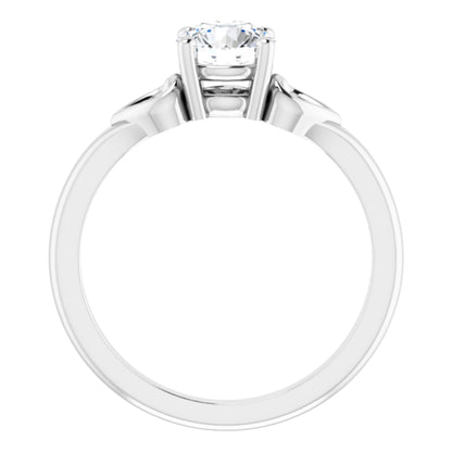 Sterling Silver Solitaire Heart 4-Prong Ring with Round Brilliant Cut DNA Gemstone