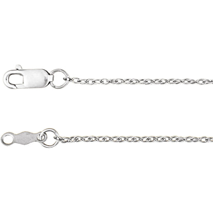Polished Rope Chain Necklace in Sterling Silver, 14k Yellow Gold, 14k White Gold