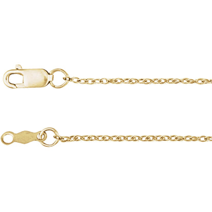 Polished Rope Chain Necklace in Sterling Silver, 14k Yellow Gold, 14k White Gold