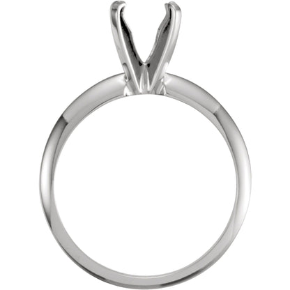 Platinum Solitaire 4-Prong Ring with Round Brilliant Cut DNA Gemstone