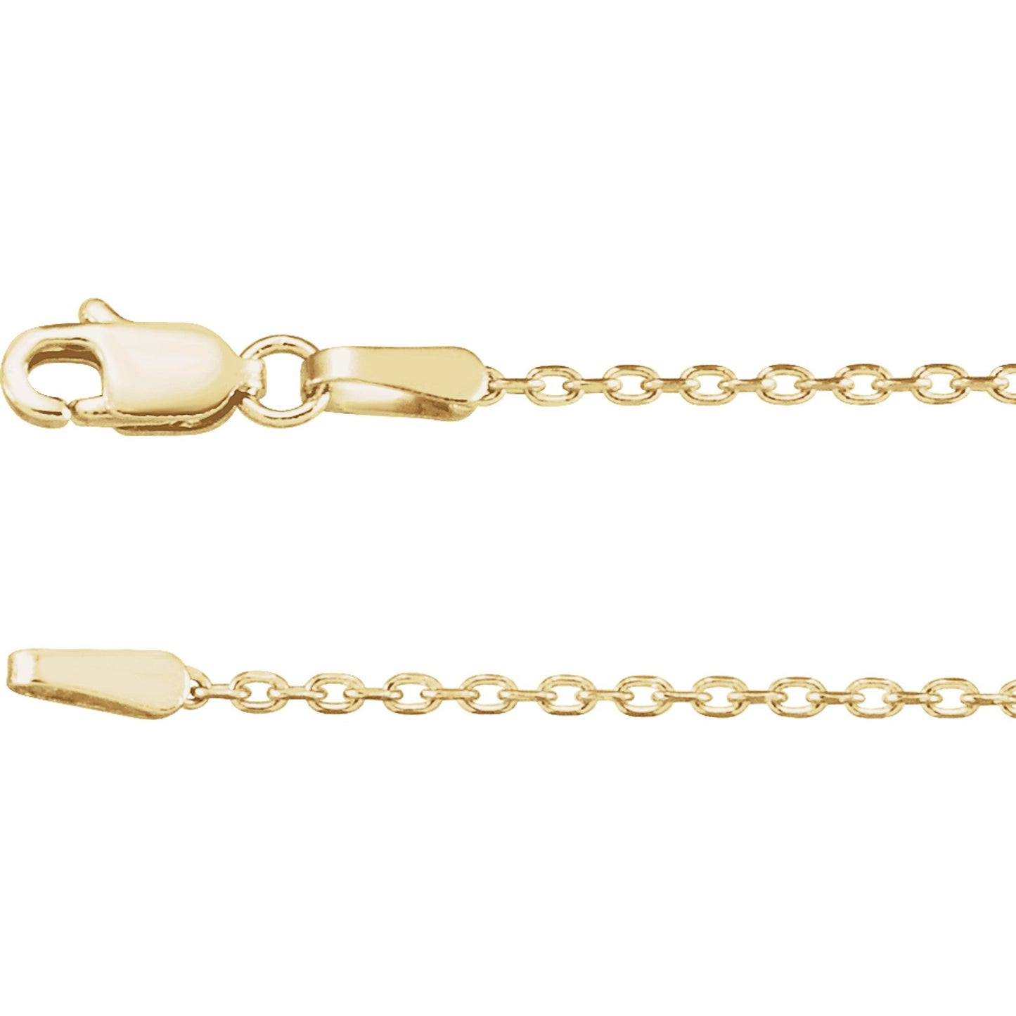 Diamond-Cut 1.4mm Cable Chain Necklace in Rhodium-Plated Sterling Silver, 14k Yellow Gold, or 14k White Gold