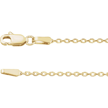 Diamond-Cut 1.4mm Cable Chain Necklace in Rhodium-Plated Sterling Silver, 14k Yellow Gold, or 14k White Gold