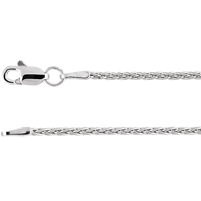 Polished Wheat Chain Necklace in Sterling Silver, 14k Yellow Gold, 14k White Gold