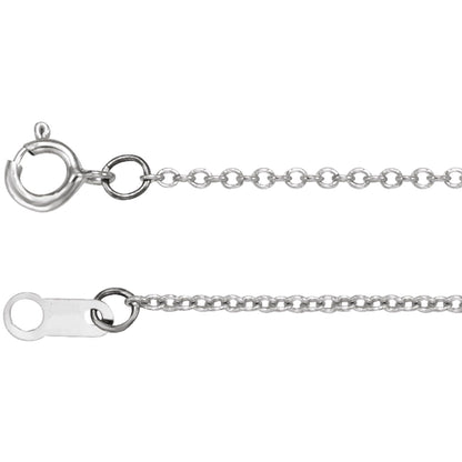 Polished Cable Chain Necklace in Sterling Silver, 14k Yellow Gold, 14k White Gold, or Platinum