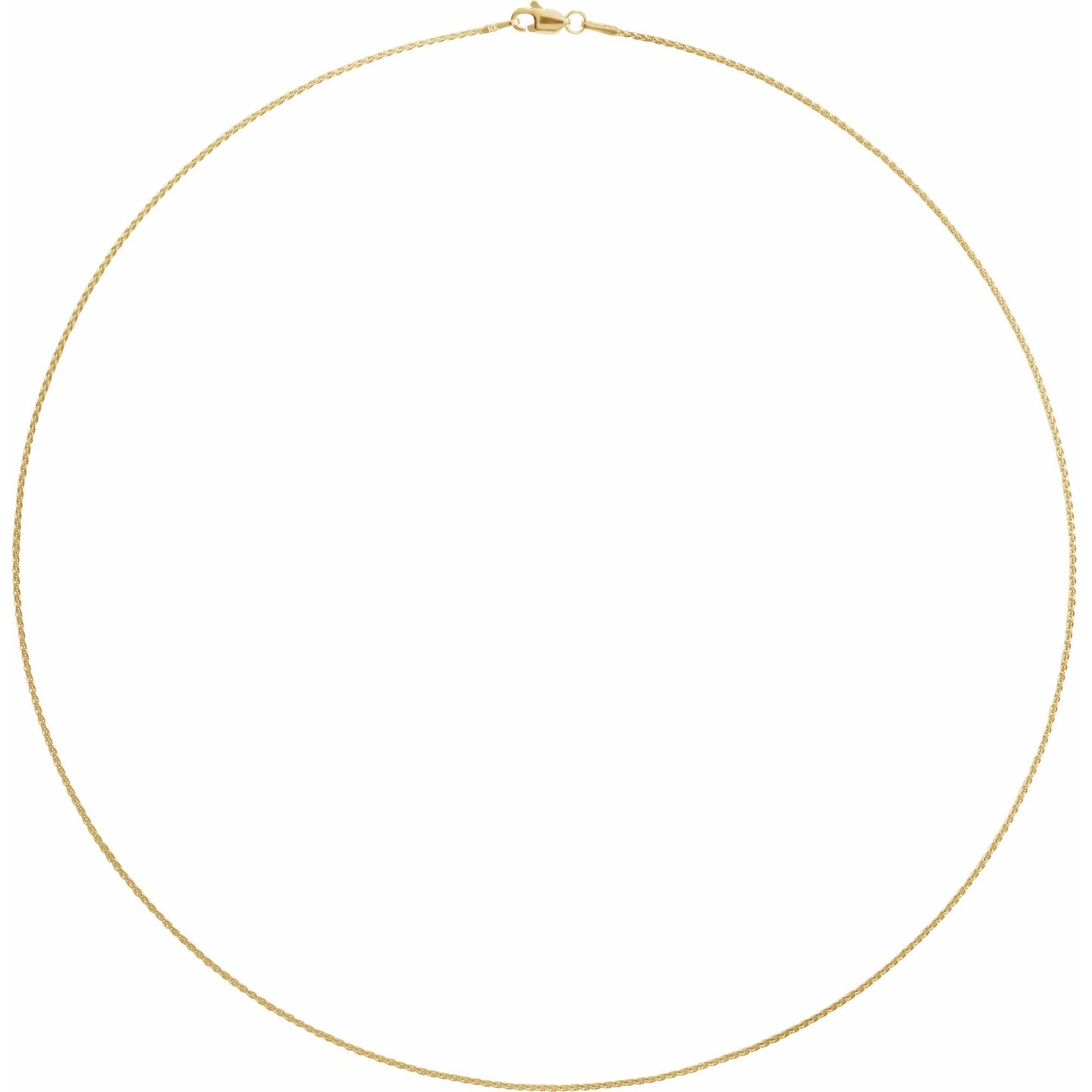 Polished Wheat Chain Necklace in Sterling Silver, 14k Yellow Gold, 14k White Gold