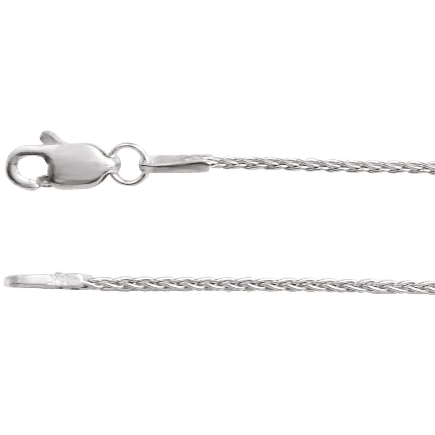 Polished Wheat Chain Necklace in Sterling Silver, 14k Yellow Gold, 14k White Gold