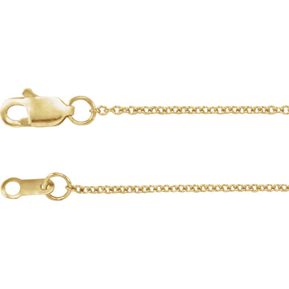 Polished Cable Chain Necklace in Sterling Silver, 14k Yellow Gold, 14k White Gold, or Platinum