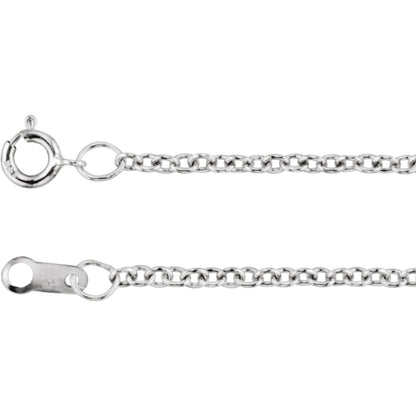 Polished Cable Chain Necklace in Sterling Silver, 14k Yellow Gold, 14k White Gold, or Platinum
