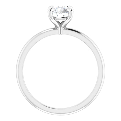 14k White Gold Solitaire Claw 4-Prong Ring with Round Brilliant Cut DNA Gemstone