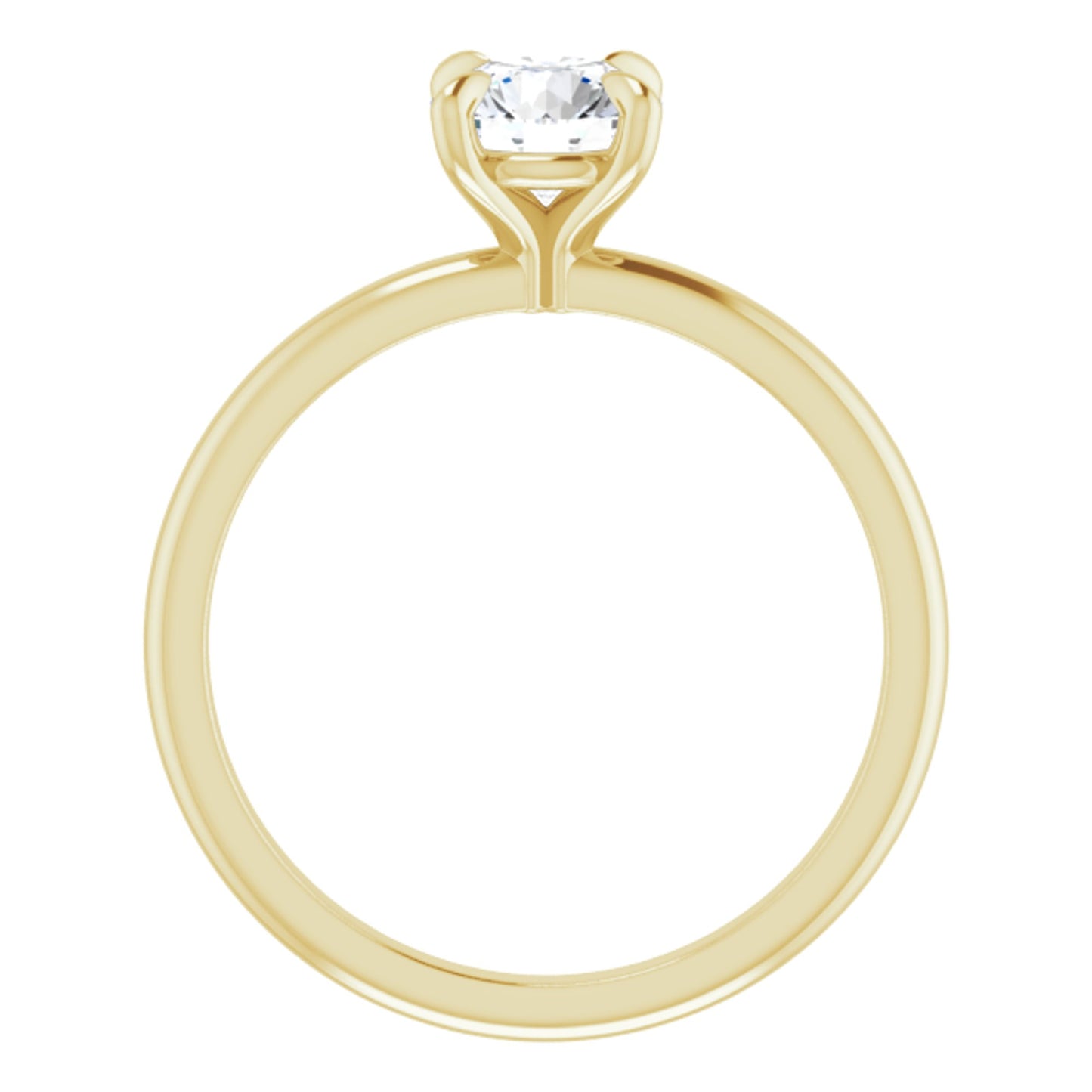 14k Yellow Gold Solitaire Claw 4-Prong Ring with Round Brilliant Cut DNA Gemstone