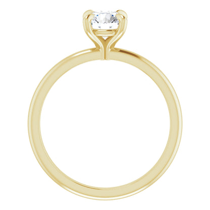 14k Yellow Gold Solitaire Claw 4-Prong Ring with Round Brilliant Cut DNA Gemstone