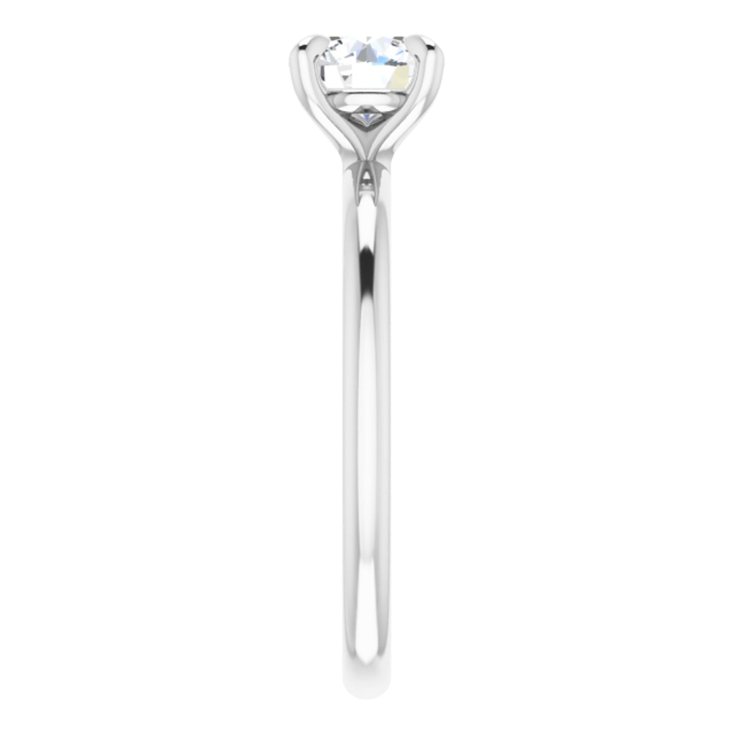 14k White Gold Solitaire Claw 4-Prong Ring with Round Brilliant Cut DNA Gemstone