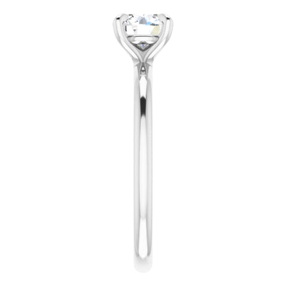 14k White Gold Solitaire Claw 4-Prong Ring with Round Brilliant Cut DNA Gemstone