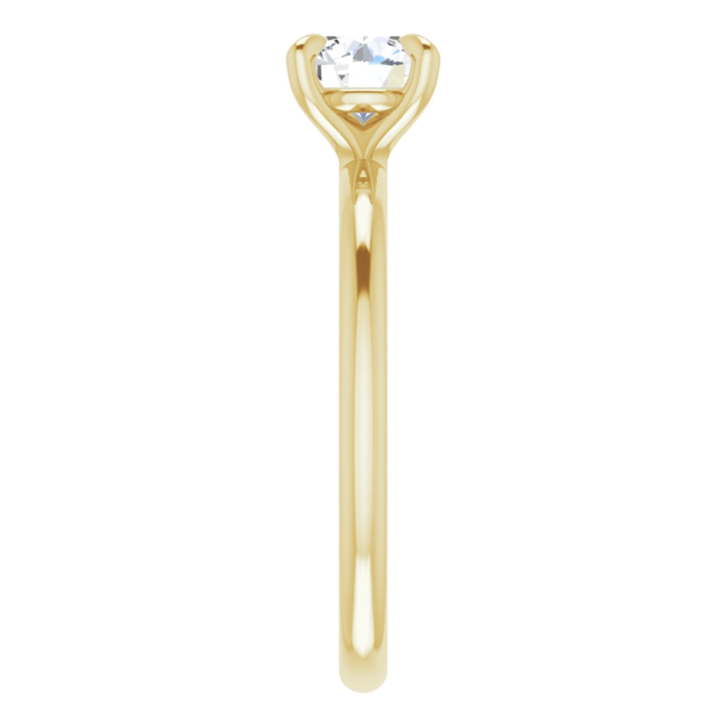 14k Yellow Gold Solitaire Claw 4-Prong Ring with Round Brilliant Cut DNA Gemstone