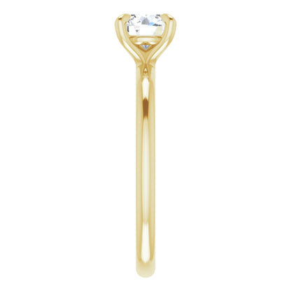 14k Yellow Gold Solitaire Claw 4-Prong Ring with Round Brilliant Cut DNA Gemstone