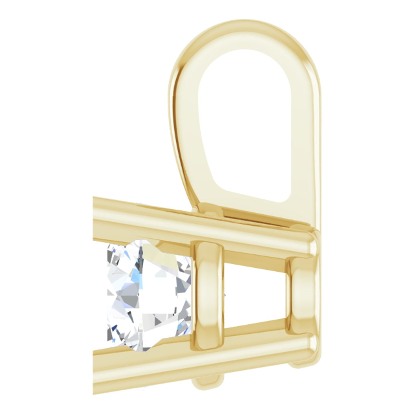14k Yellow Gold 4-Prong Pendant with Round Brilliant Cut DNA Gemstone