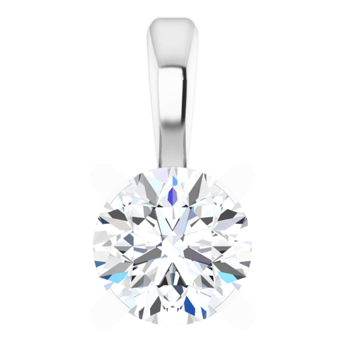 Sterling Silver 4-Prong Pendant with Round Brilliant Cut DNA Gemstone