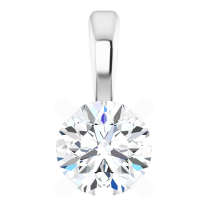 Sterling Silver 4-Prong Pendant with Round Brilliant Cut DNA Gemstone