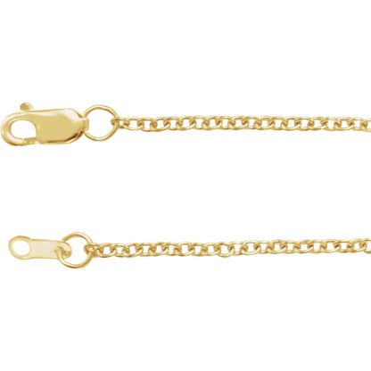 Polished Cable Chain Necklace in Sterling Silver, 14k Yellow Gold, 14k White Gold, or Platinum