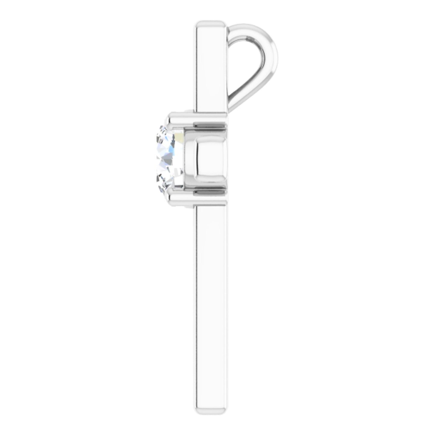 Sterling Silver Cross Pendant with Round Brilliant Cut DNA Gemstone