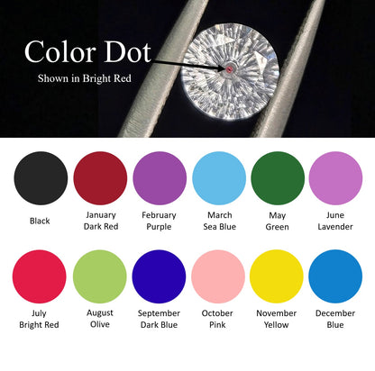 14k White Gold Solitaire Claw 4-Prong Ring with Round Brilliant Cut DNA Gemstone