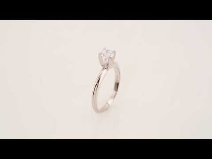 Platinum Solitaire 4-Prong Ring with Round Brilliant Cut DNA Gemstone